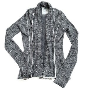 Anthropologie Sparrow Black And White Geometric Print Open Cardigan Size medium